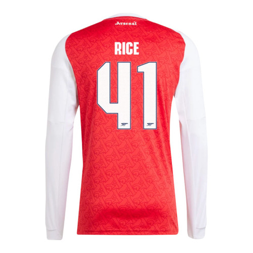 RICE #41 Arsenal 25/26 Men's Home Long Sleeve Shirt - Arsenal Font