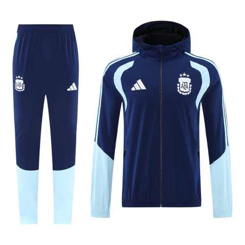 Argentina 2026 Men's Navy Long Zip Windbreaker