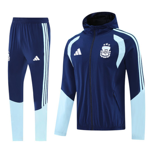 Argentina 2026 Men's Navy Long Zip Windbreaker