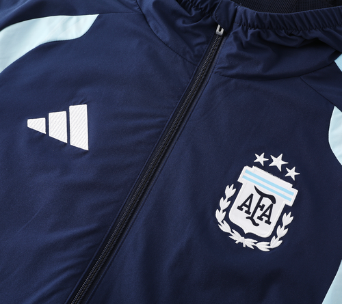 Argentina 2026 Men's Navy Long Zip Windbreaker