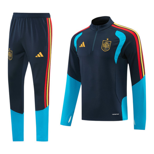Spain 2026 Men's Dark Blue Short Zip Tracksuit