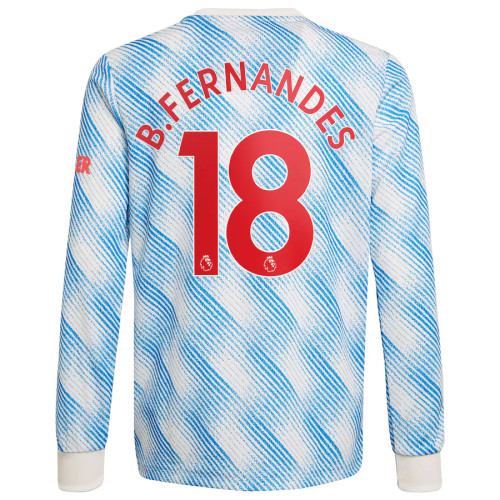 B.FERNANDES #18 Men's 21/22 Long Sleeve Stadium Manchester United Away Shirt