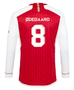 ØDEGAARD #8 Arsenal 23/24 Men's Home Long Sleeve Shirt - Arsenal Font