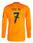 VINI JR #7 Real Madrid 24/25 Men's Away Long Sleeve Shirt
