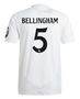 BELLINGHAM #5 Real Madrid 24/25 Authentic Men's Home Shirt
