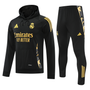 Real Madrid 24/25 Men's Black-Gold Hoodie Tracksuit
