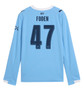 FODEN #47 Manchester City 25/26 Men's Home Long Sleeve Shirt - City Font