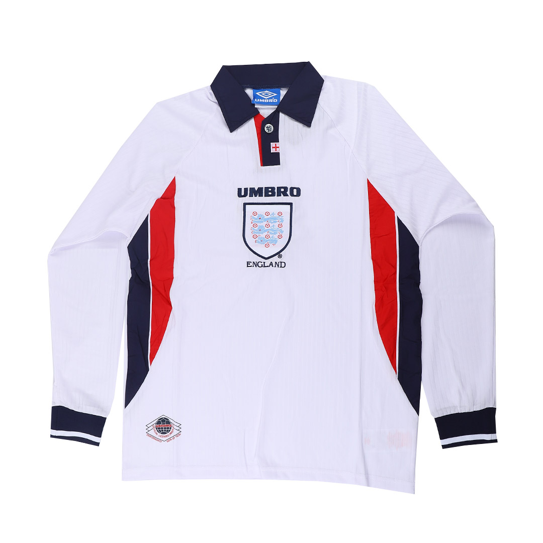 England 1998 Men's Home Retro Long Sleeve Shirt