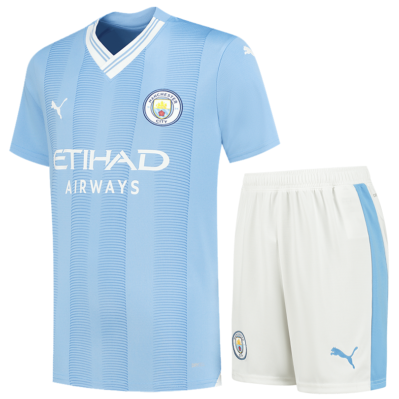 Manchester City 23/24 Kid's Home Shirt and Shorts