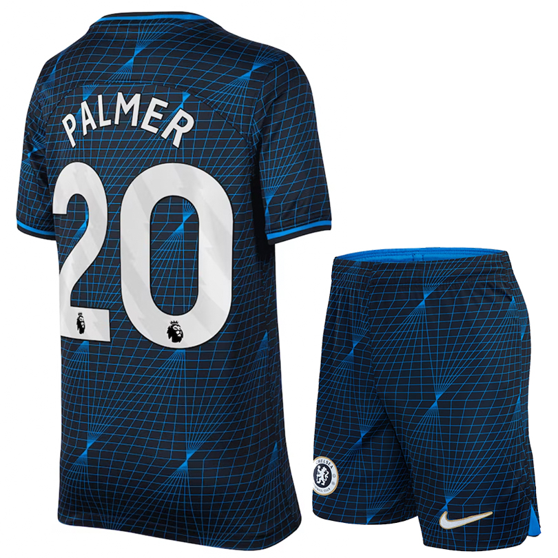 PALMER #20 Chelsea 23/24 Kid's Away Shirt and Shorts - PL Font