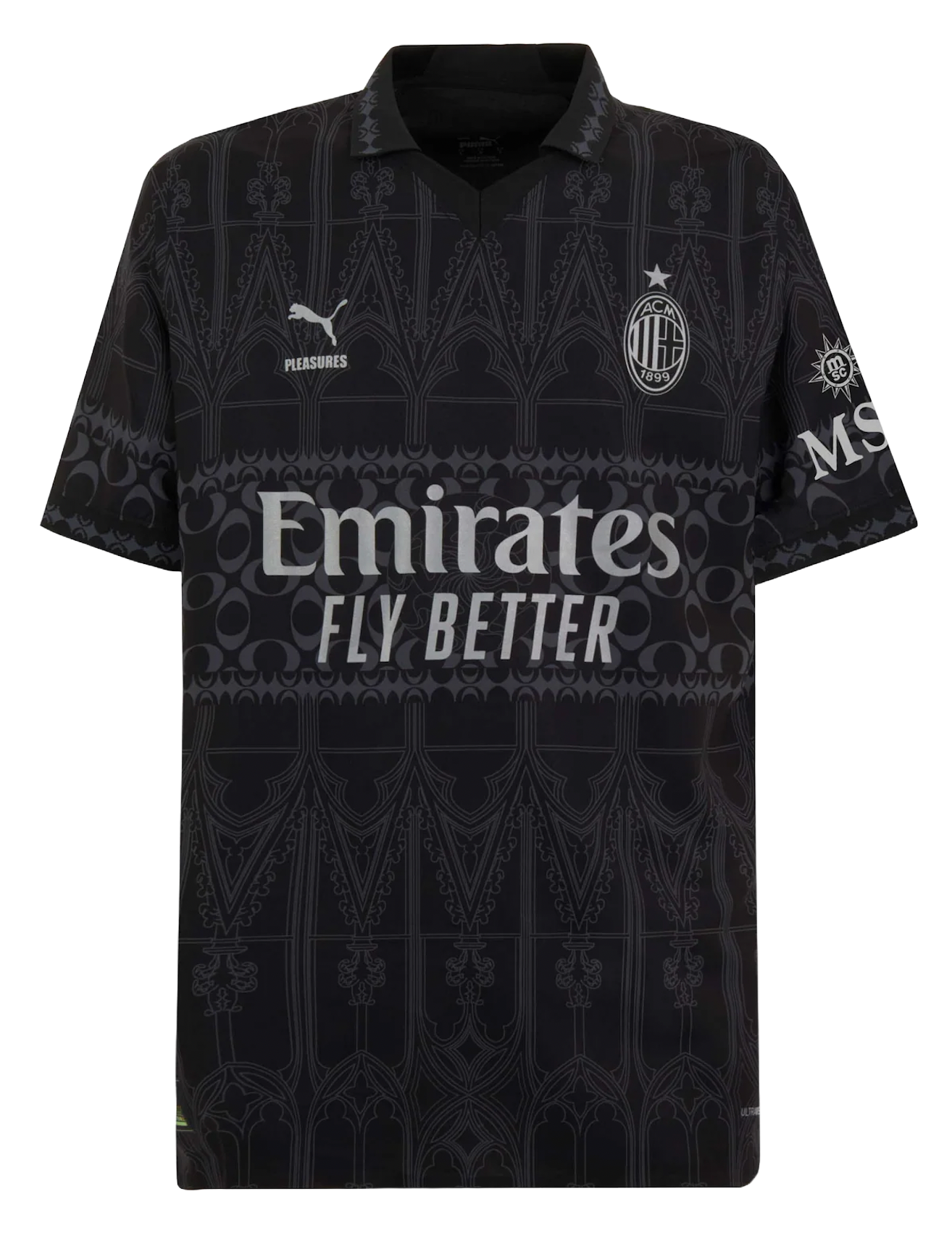 AC Milan X Pleasures 23/24 Authentic Men's Dark Shirt