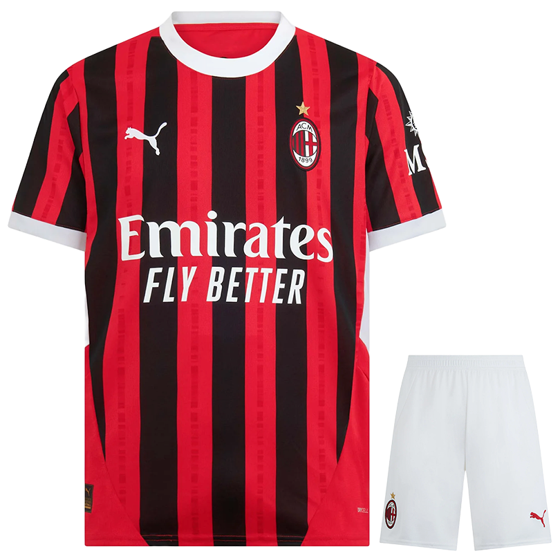 AC Milan 24/25 Kid's Home Shirt and Shorts