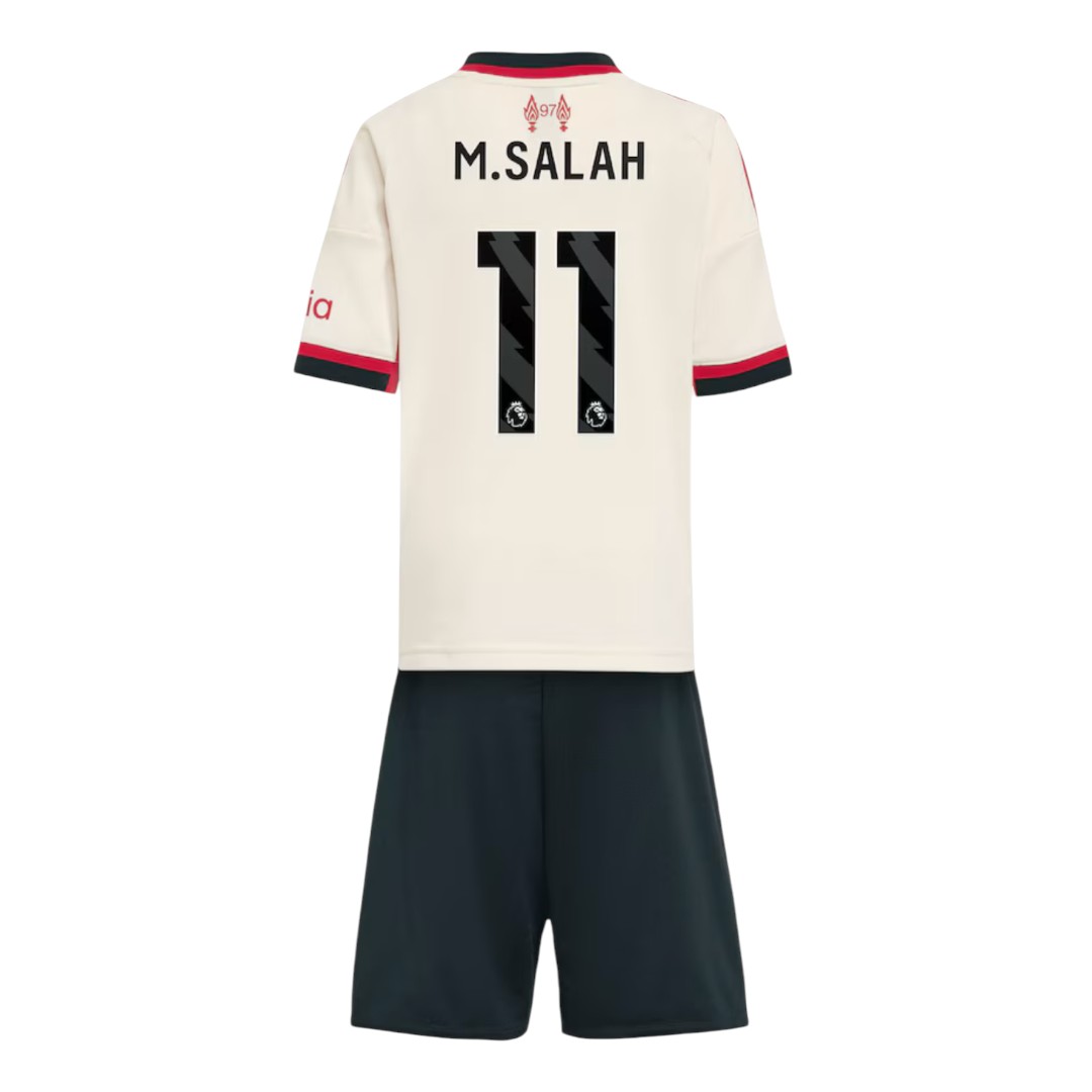 M.SALAH #11 Liverpool 25/26 Kid's Away Mini-Kit - PL Font