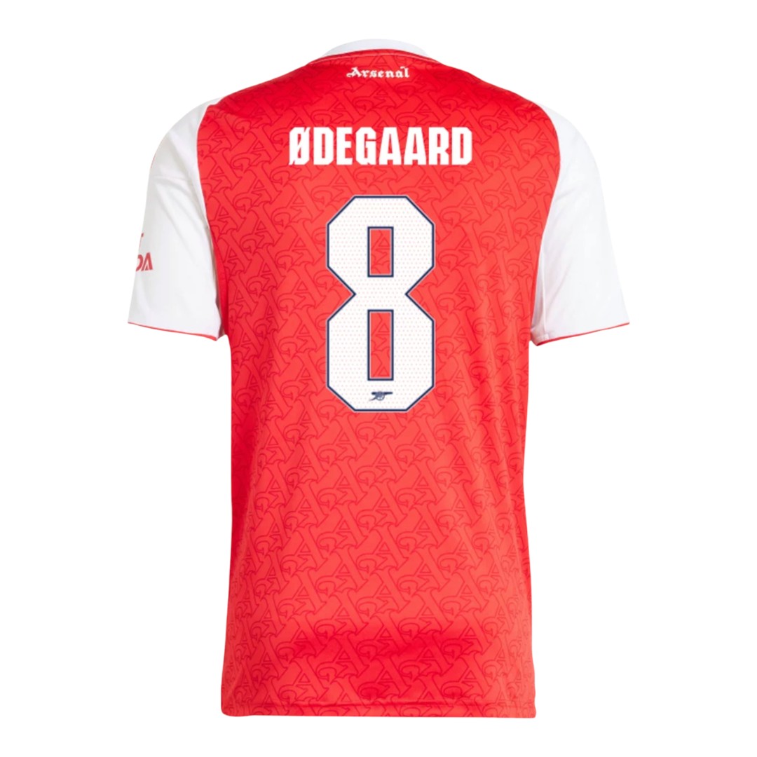 ØDEGAARD #8 Arsenal 25/26 Stadium Men's Home Shirt - Arsenal Font