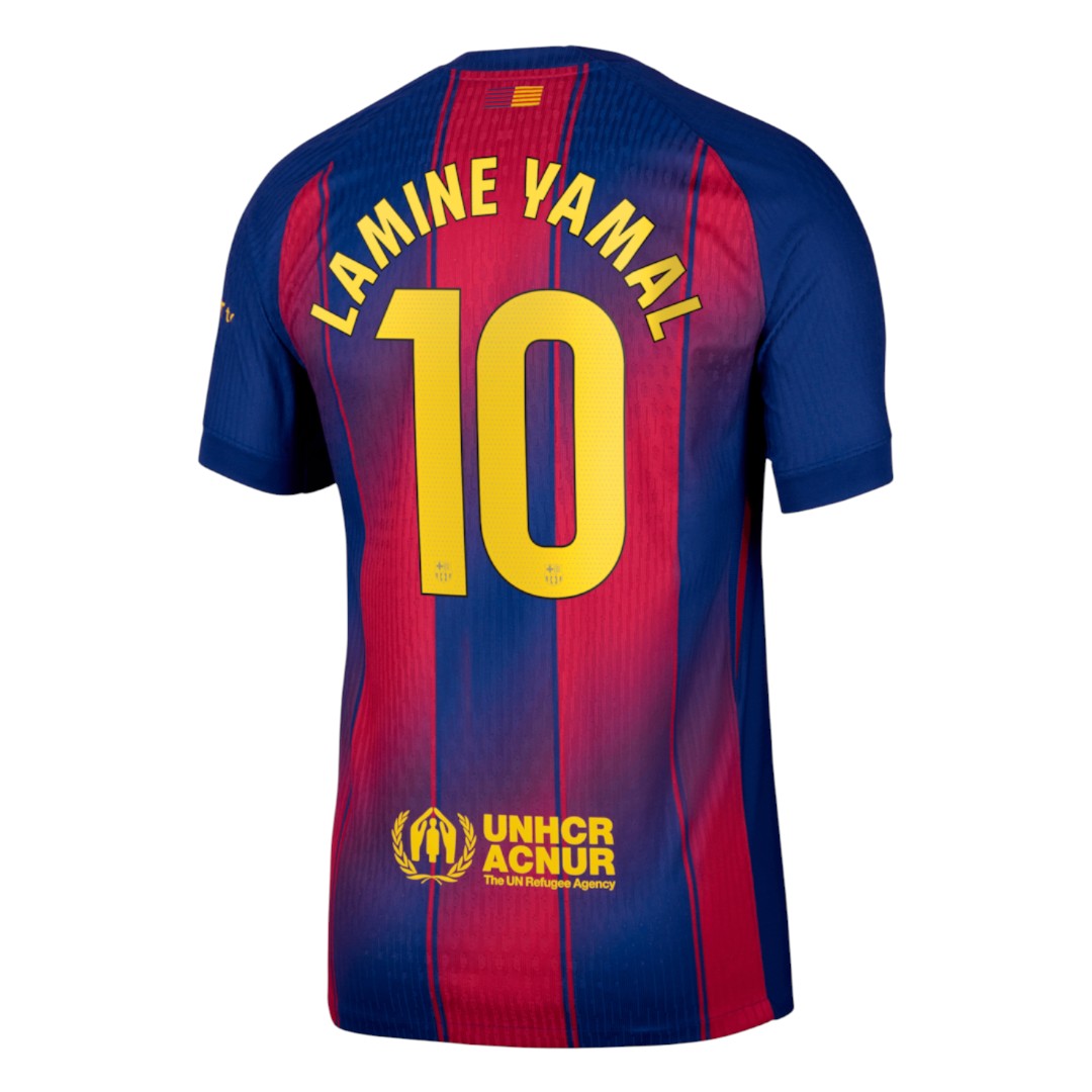 LAMINE YAMAL #10 Barcelona 25/26 Authentic Men's Home Shirt - La Liga Font