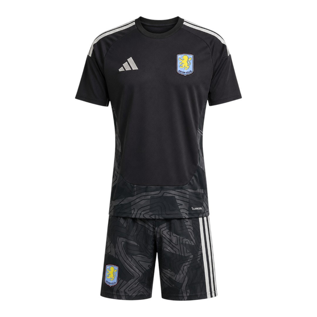 Aston Villa 26/27 Kid's Black Goalkeeper Set