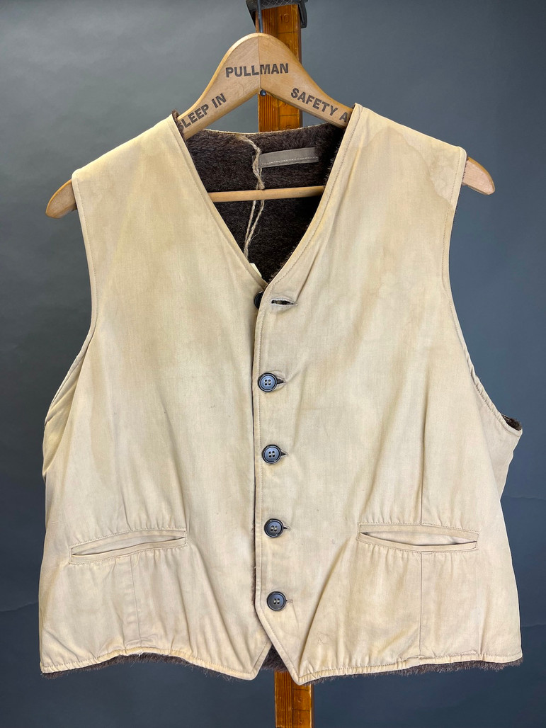 1940's Oldin-Dennis alpaca pile lined vest