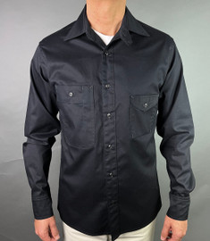 "Jett Rink” black gaberdine shirt. "Jett Rink” black gaberdine shirt.