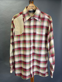 Viyella Royal Warrant  "Lipson" suede patched shooting plaid shirt