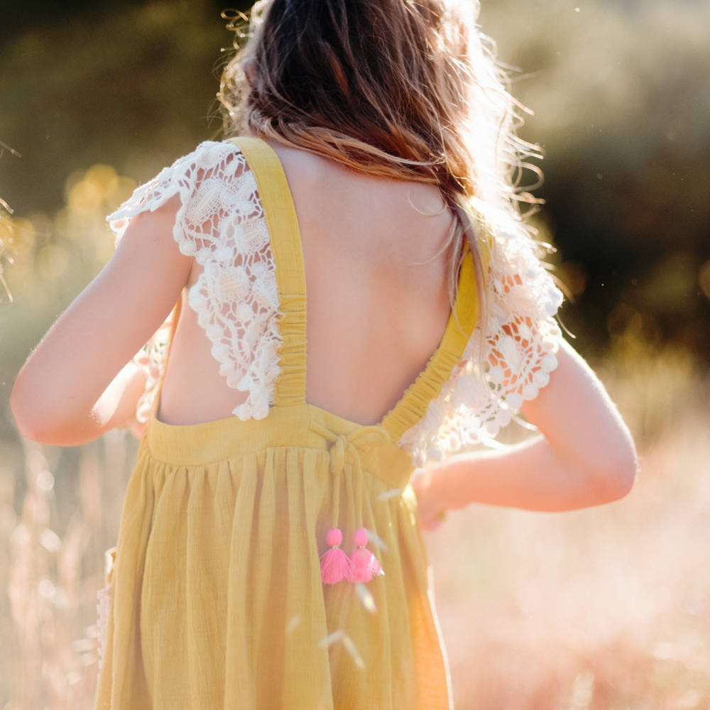 LOUISE MISHA | SS18 | DRESS AKRITI | SAFRAN