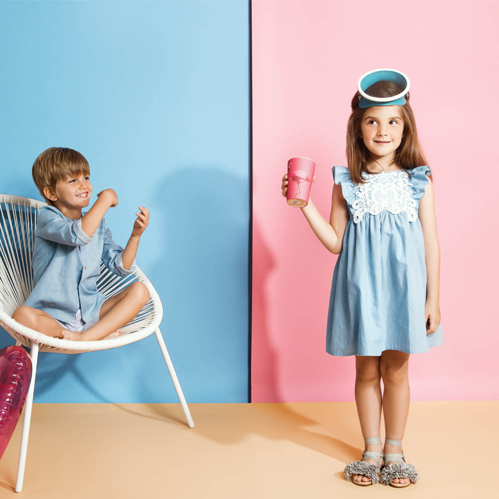 FINA EJERIQUE - SS18 | DRESS - EMBROIDERY | BLUE