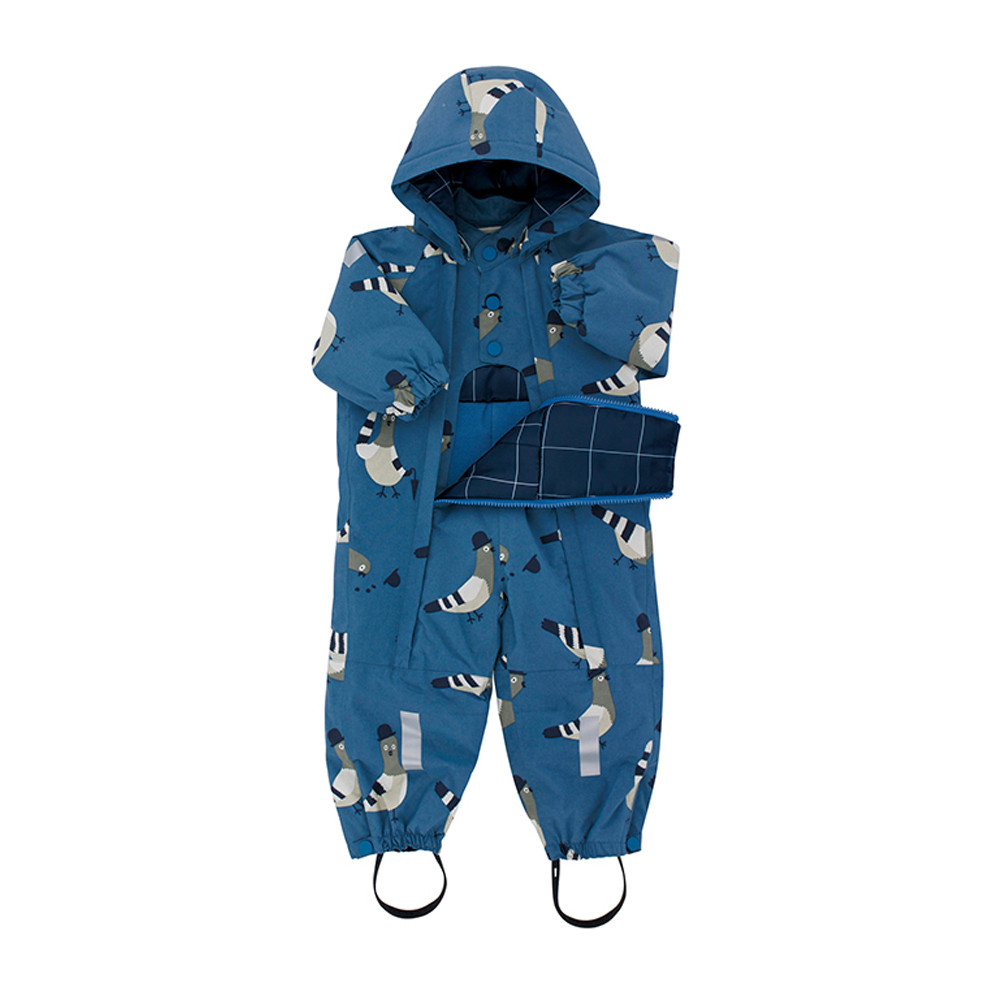 TINY COTTONS | "PIGEONS" SNOW ONE-PIECE | LIGHT NAVY
