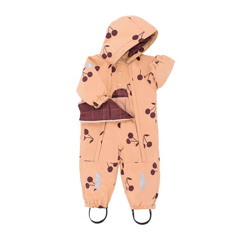TINY COTTONS | "BIG CHERRIES" SNOW ONE-PIECE | DARK NUDE/PLUM