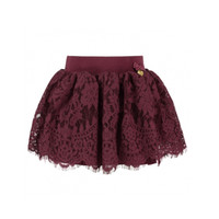 Angel's Face | Romantic Lace Skirt | Red Wine
