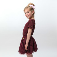 Angel's Face | Romantic Lace Skirt | Red Wine