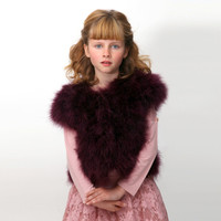Angel's Face | Marabou Feather Jacket | Red Wine