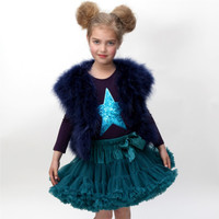 Angel's Face | Marabou Feather Jacket | Navy Blue