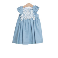 FINA EJERIQUE - SS18 | DRESS - EMBROIDERY | BLUE