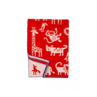 KLIPPAN | Blanket - Woven Eco Wool, Jungle | Red