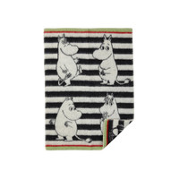 KLIPPAN | Blanket - Woven Lambs Wool, Moomin | Black