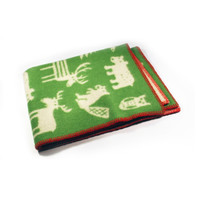 KLIPPAN | Blanket - Woven  Lambs Wool, Forest  | Green