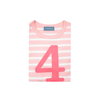 BOB BLOSSOM | T-shirt Kids Number White Breton Striped & Pink