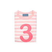 BOB BLOSSOM | T-shirt Kids Number White Breton Striped & Pink