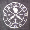 Grey Wisconsin USA Paddles Pullover Hoodie Sweatshirt