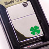 Polished Chrome 'Bit O' Luck Shamrock Zippo Lighter