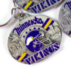Vintage 1997 Pewter Minnesota Vikings Embossed Keychain