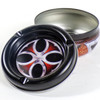 Black Iron Cross Tin Metal Ashtray + Container