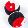 Red + Black Yin Yang Knit Hackey Sack/Kick Ball
