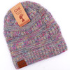 Hand Finished Multi Color Fuzzy Knit Beanie Hat