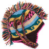 Pink, Green + Brown Knit Lined Helmet Hat w/Mohawk