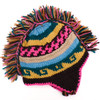 Pink, Green + Brown Knit Lined Helmet Hat w/Mohawk