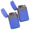 Set of Two Blue Refillable Flip Top Double Torch Lighters