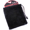 Adjustable Fuzzy Black Neck Warmer + Facemask w/Lanyard + Toggle