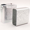 Engraved Silver Adjustable Two Piece Cigarette or Joint Stash Strong Box w/Slide Top Lid