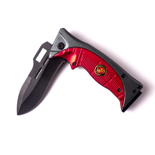 Red United States Marines Knife with Clip