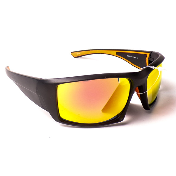 Polarized Full Frame Sport Shades with Yellow Lens/Accents